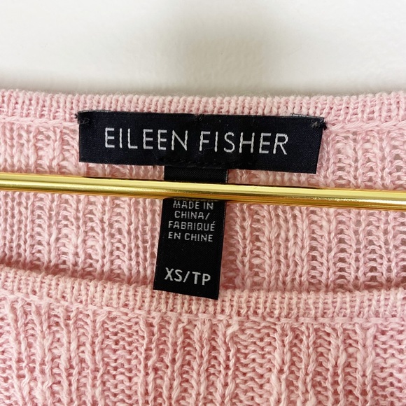 Eileen Fisher Pink Ribbed Knit Linen Sweater XS - Picture 8 of 9